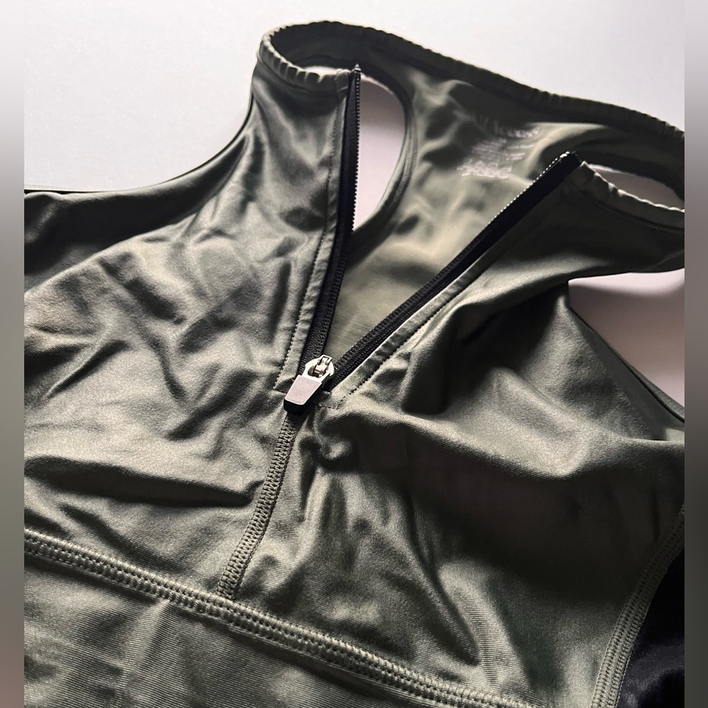 All Access Zip Front Shine Sports Bra Top Size M - Picture 4 of 9